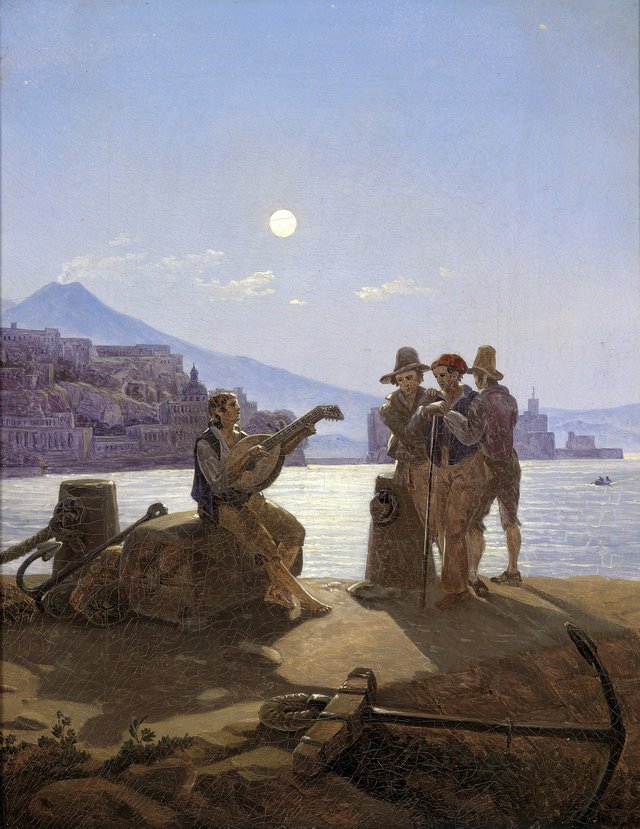 Italian Fishermen in the Harbour of Naples by Carl Gustav Carus
