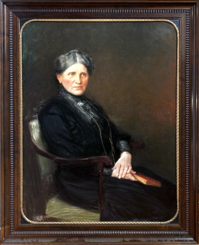 Portret "Mevr. Christine Friederike van Heek - Meier" op doek door Thérese van Duyl-Schwartze, begin 1900 by Thérèse Schwartze