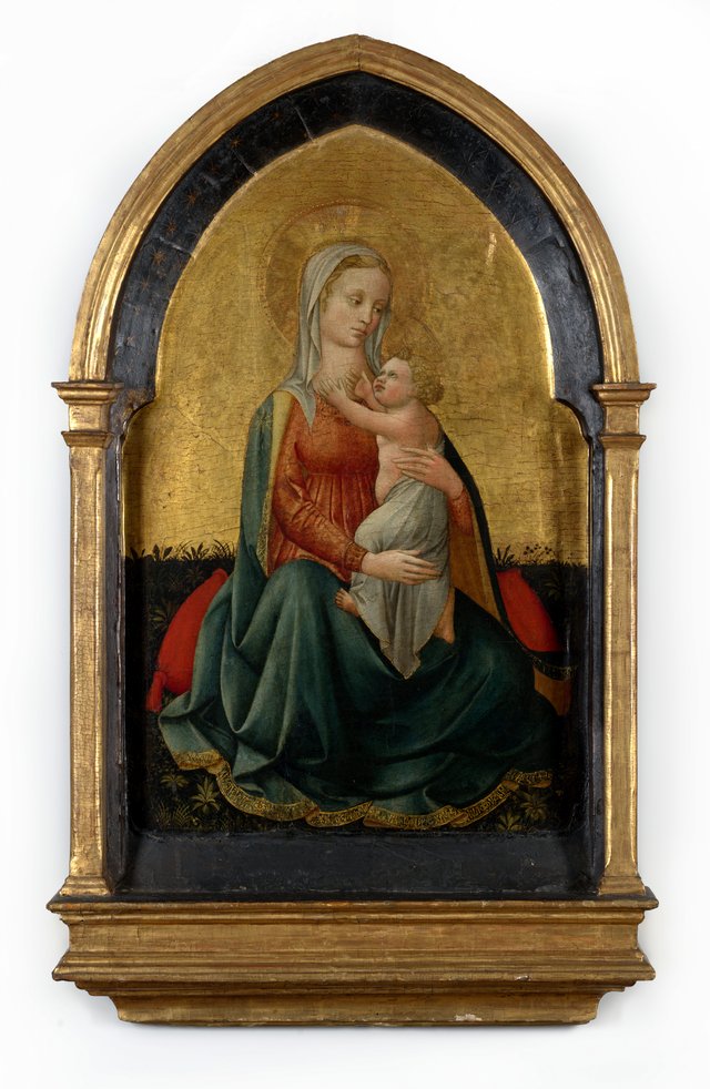 Paneelschildering "Madonna met kind" op hout door Domenico di Michelino, circa 1450, Florence by Domenico di Michelino