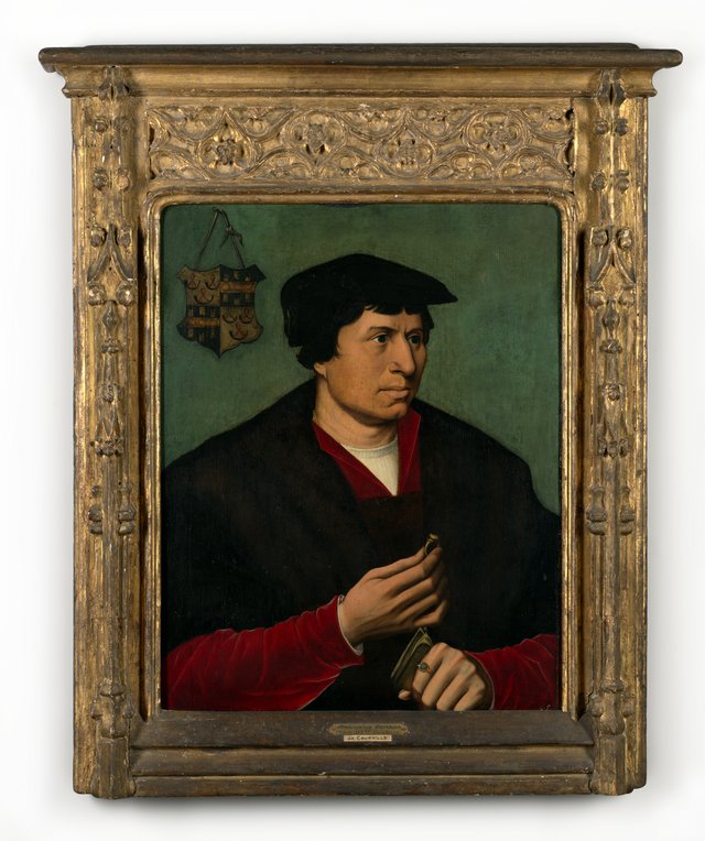 Portret " Vigoureux de Courtville edelman uit Brugge" op hout door Ambrosius Benson, ca.1540 by Ambrosius Benson