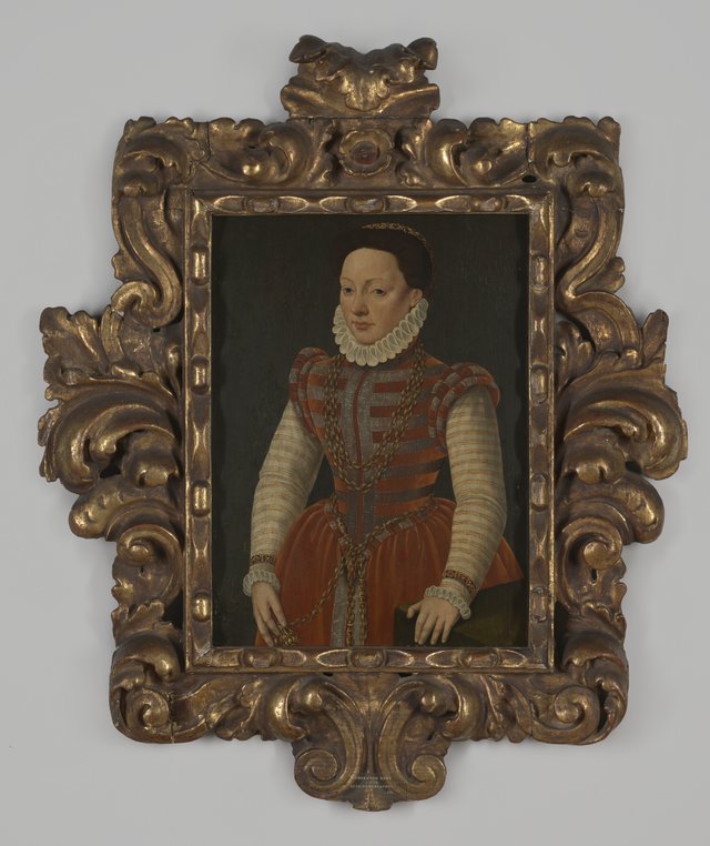 Portret "Onbekende dame" op hout, uit de school van Francois Clouet, ca.1570 by François Clouet