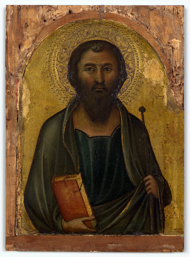 Paneelschildering "Apostel: Jacobus Major" tempera op hout door Niccolo di Segna, circa 1335-1340, Siena by Niccolò di Segna
