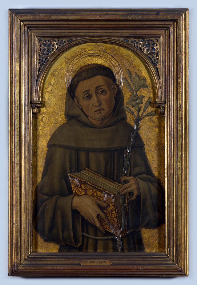 Portret "de heilige Antonius van Padua" tempera en olie op hout door Vittore Crivelli, 1479- ca. 1484, Marche by Vittore Crivelli