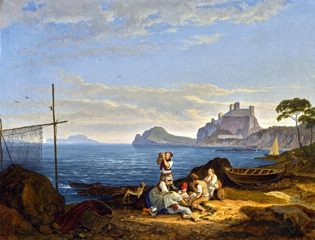 The Bay of Naples, Capri beyond by Ludwig Richter