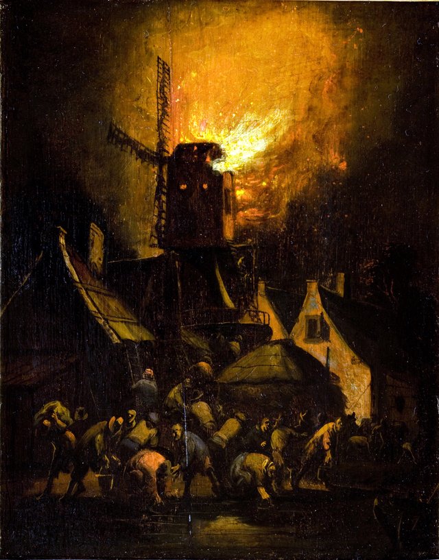 Windmill Fire by Egbert van der Poel