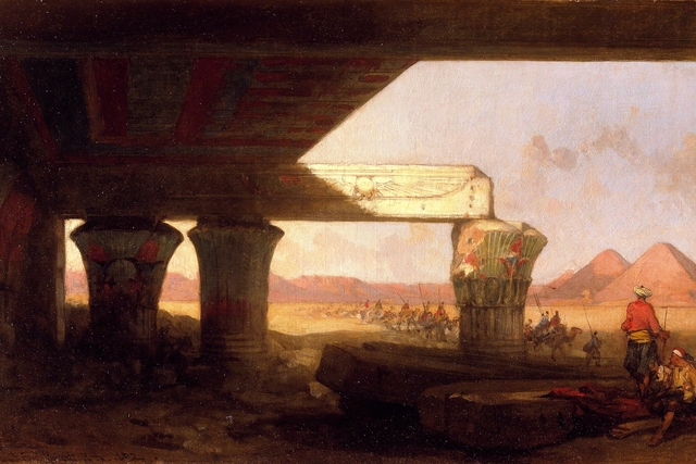 Egyptian Landscape with a Distant View of the Pyramids by David Roberts