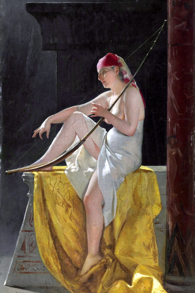 Egyptian Woman with Harp by Luis Ricardo Falero