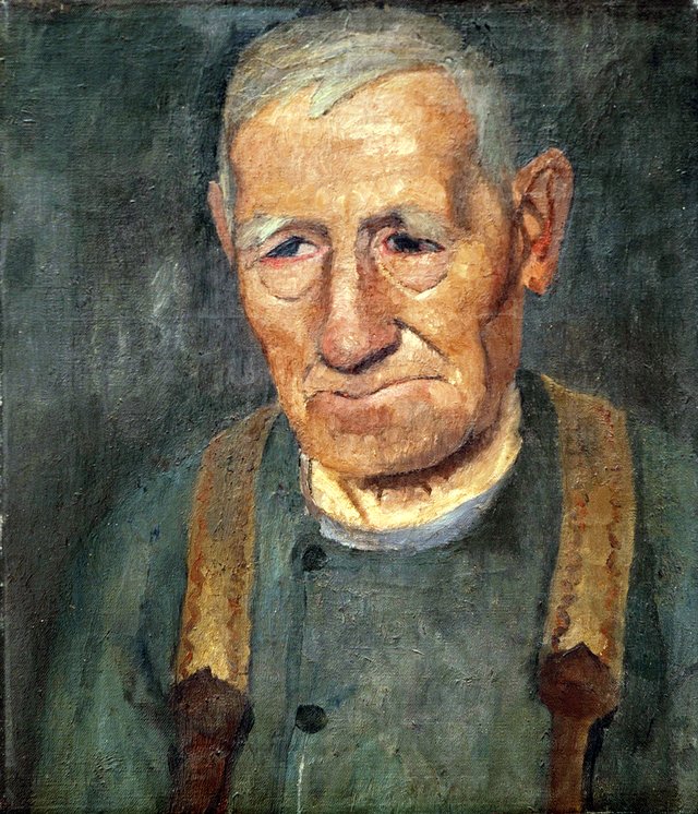 Half length portrait of an old farmer by Paula Modersohn-Becker