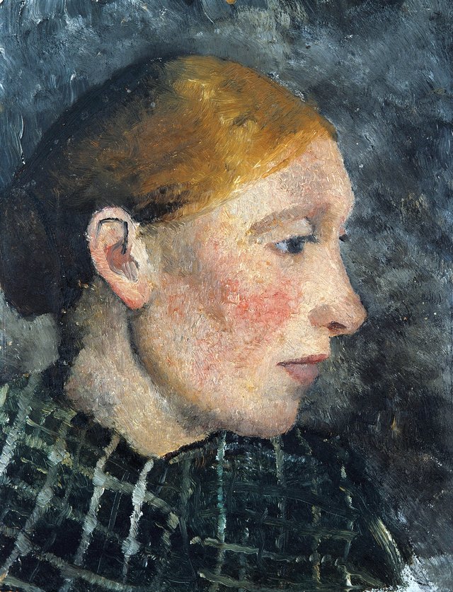 Head of a peasant woman in profile to the right by Paula Modersohn-Becker