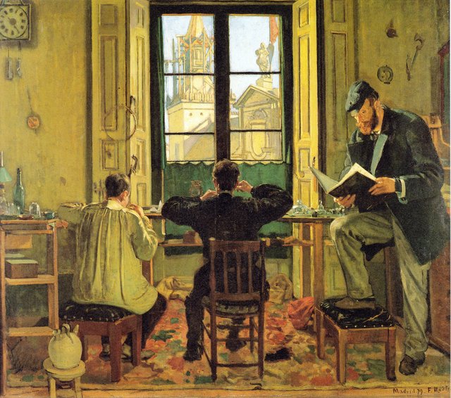 Uhrmacherwerkstätte in Madrid by Ferdinand Hodler