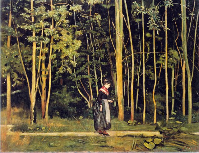 Spaziergängerin am Waldrand by Ferdinand Hodler