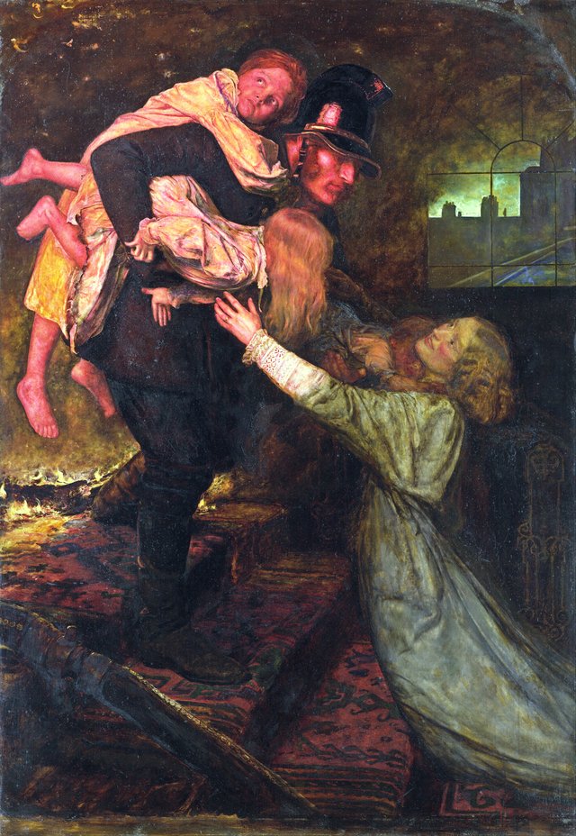 The Rescue by John Everett Millais