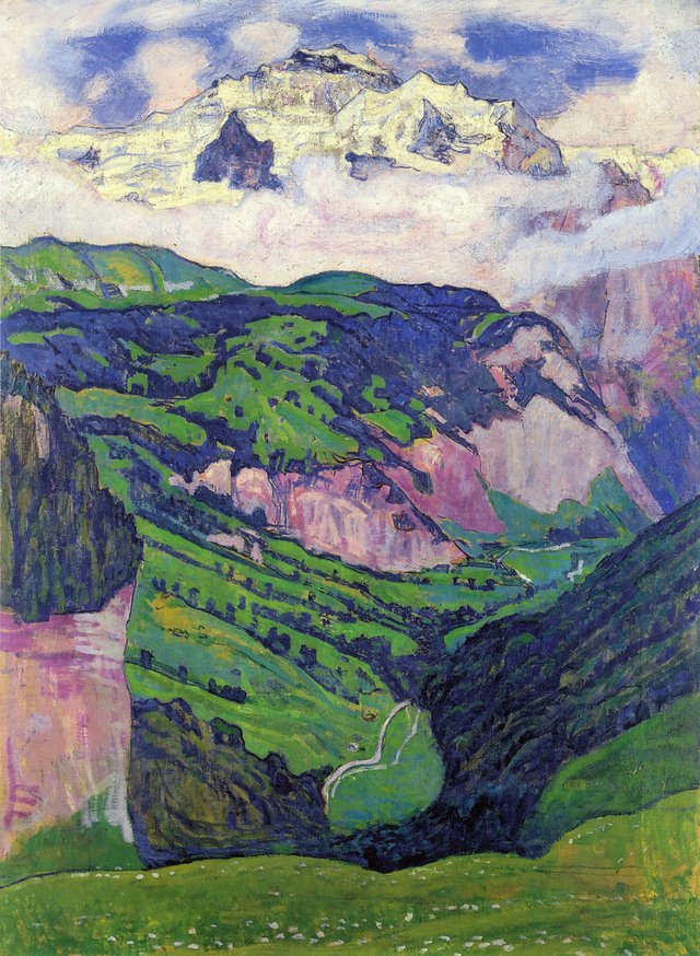 The Jungfrau seen from Isenfluh by Ferdinand Hodler