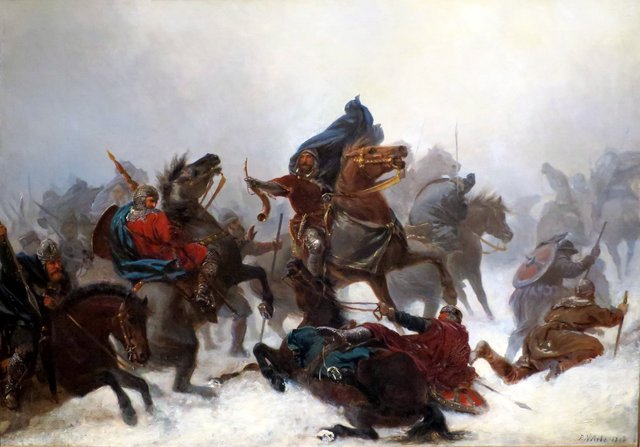 The Flight of King Sverre by Peter Nicolai Arbo