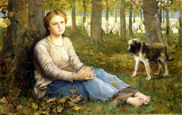 A Shepherdess and her Flock by John Macallan Swan