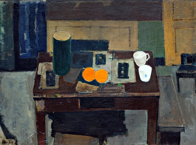 Still life with oranges by Immanuel Ibsen