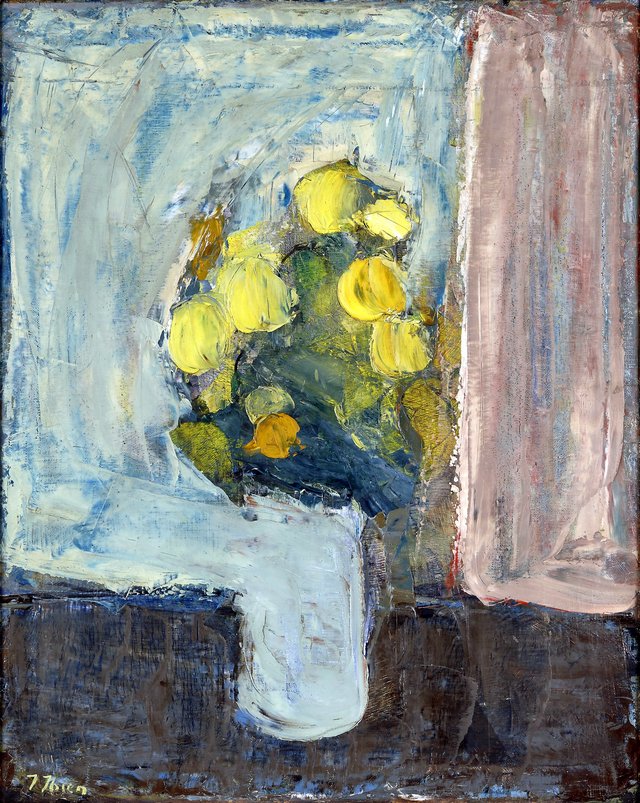 Still life with yellow flowers by Immanuel Ibsen
