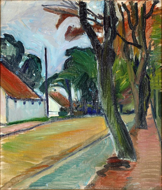 Street scene by Immanuel Ibsen