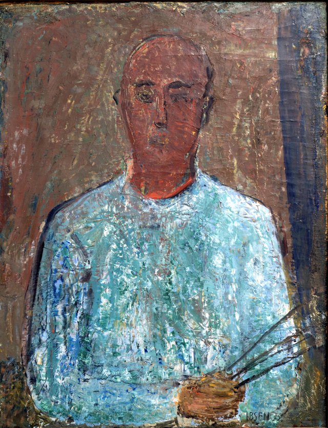 The blue painter (self-portrait) by Immanuel Ibsen