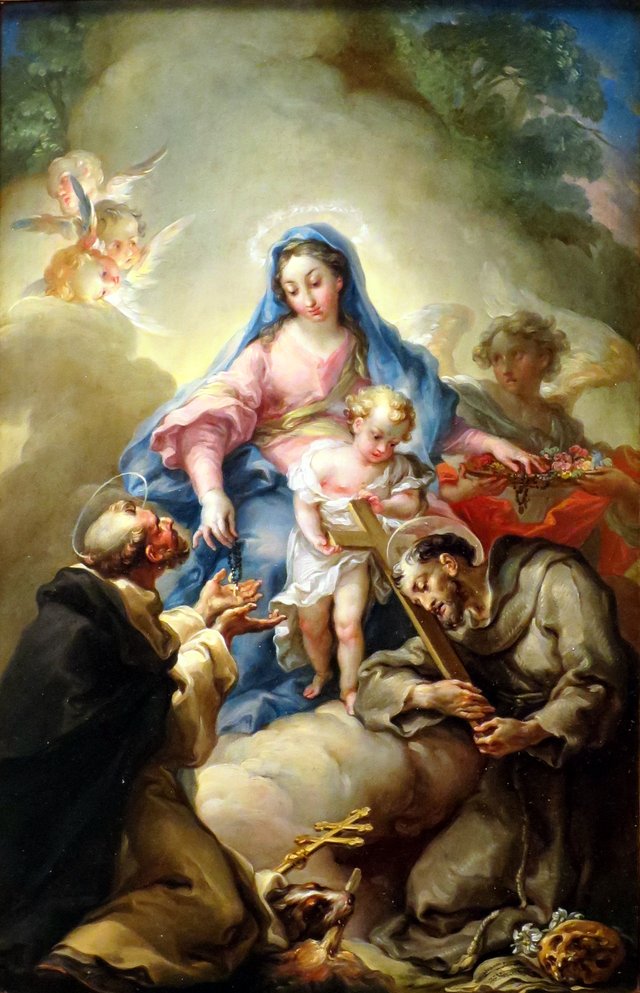 Virgin with St. Francis and St. Dominic by Vicente López Portaña