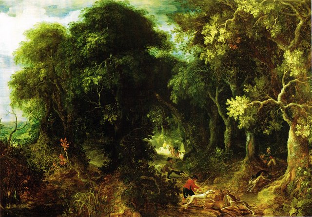 The Eternal Forest / Deer hunting by Abraham Govaerts
