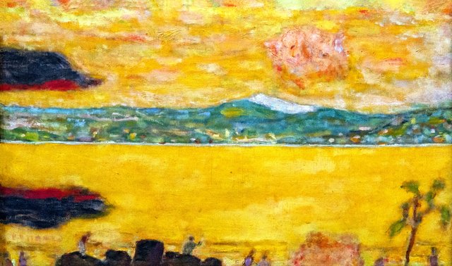The gulf of Saint-Tropez at sunset by Pierre Bonnard