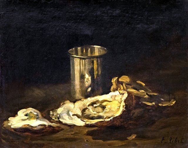 Oyster and timbale by Augustin Théodule Ribot
