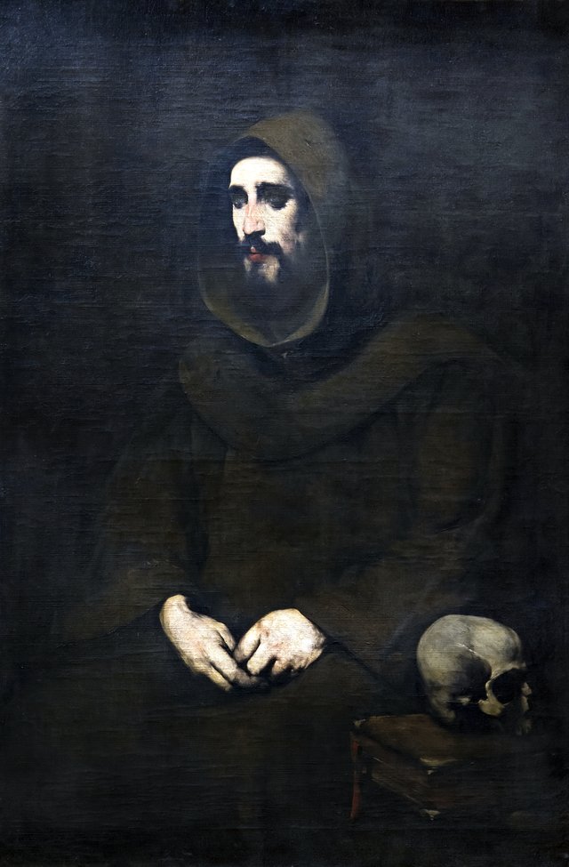 Praying monk by Augustin Théodule Ribot
