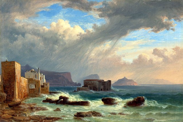 Thunderstorm over the Pozzuoli bay by Thomas Fearnley