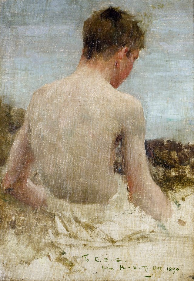 Back of a boy bather by Henry Scott Tuke