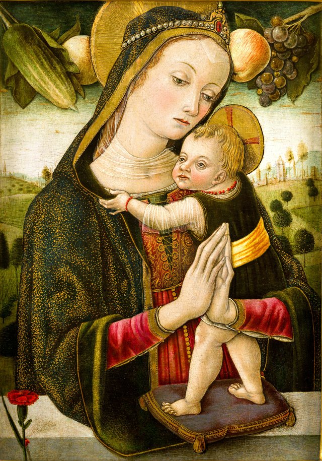 Madonna and Child with a clove. by Vittore Crivelli