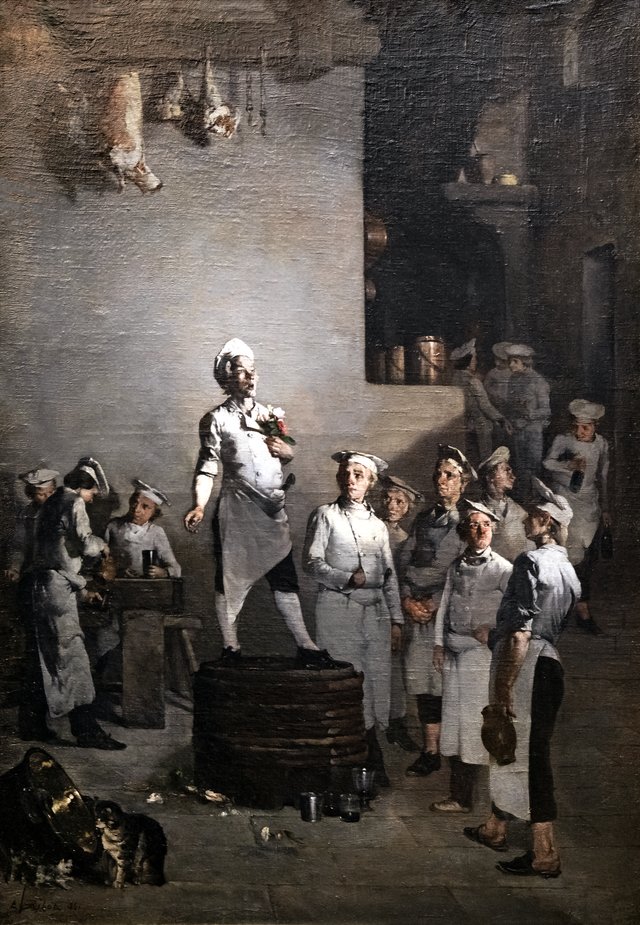 The chef's party (or the happy cook) by Augustin Théodule Ribot
