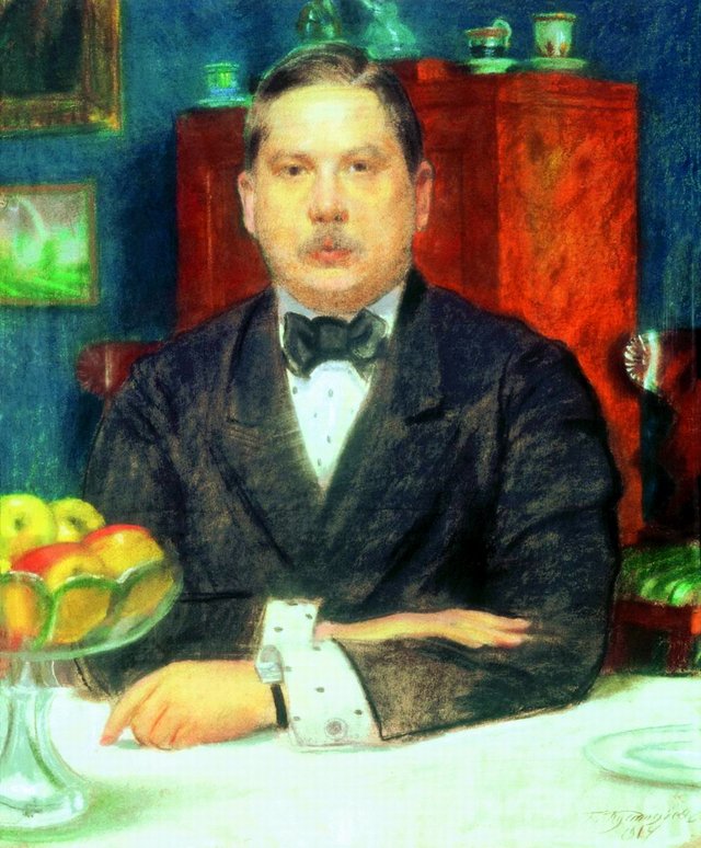 Portrait of Konstantin Somov by Boris Kustodiev