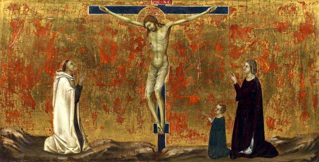 Crucified Christ with Donors by Ugolino di Nerio