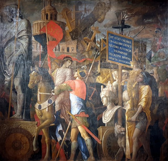 The Triumphs of Caesar II: The Bearers of Standards and Siege Equipment by Andrea Mantegna