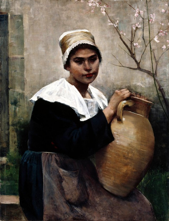 Breton Girl Holding a Jar by Amélie Lundahl