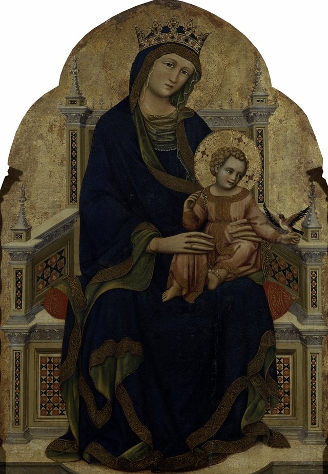 Virgin and Child Enthroned by Guariento di Arpo