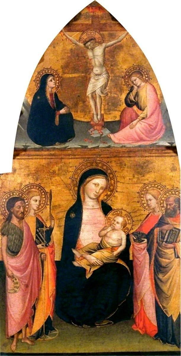 Virgin and Child with Four Saints, with Christ Crucified by Jacopo di Cione
