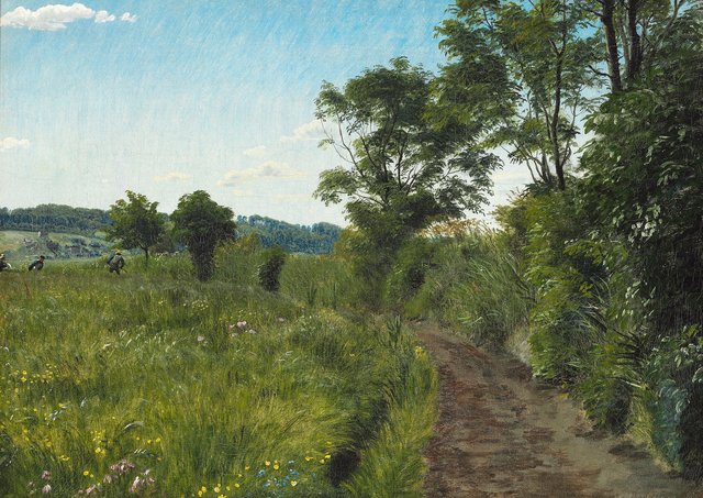 Summer landscape with harvesters by P. C. Skovgaard