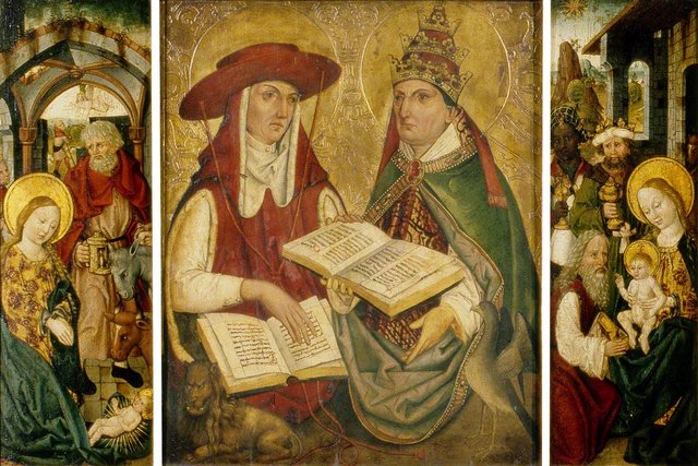 Triptych with the Nativity and Saints (outer panels) by Michael Wolgemut