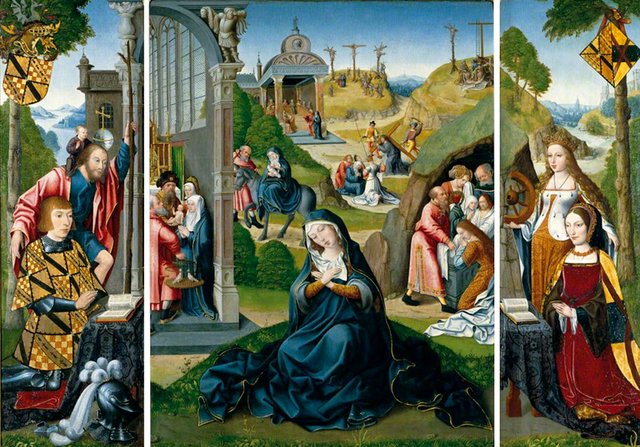 The Seven Sorrows of Mary (The Ashwellthorpe Triptych) by Master of the Legend of the Magdalene