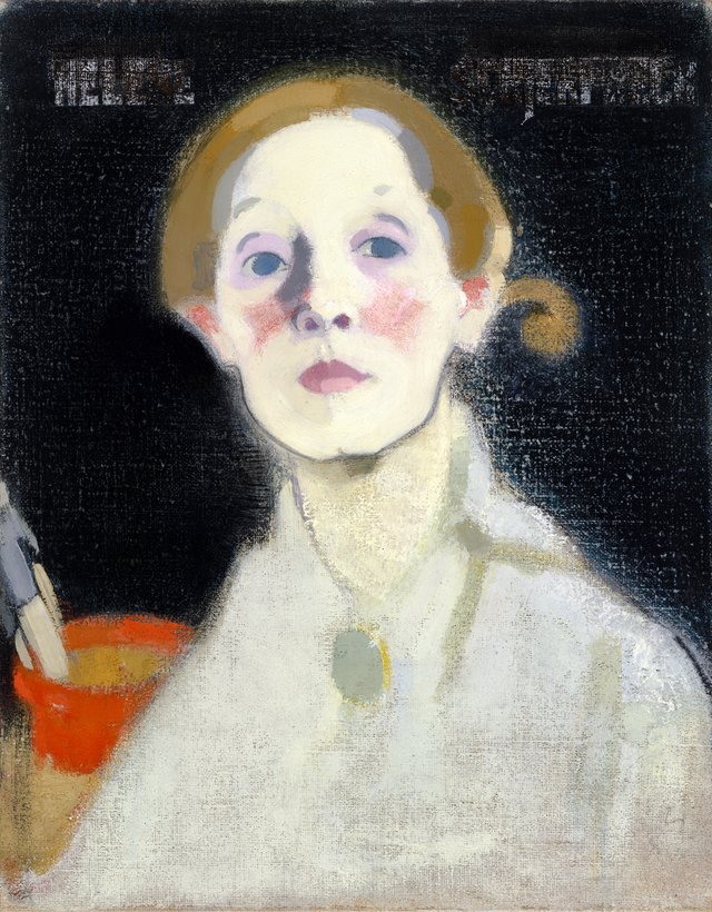 Self-Portrait with Black Background by Helene Schjerfbeck