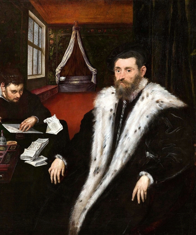 Double portrait. by Lambert Sustris
