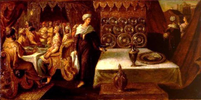 Judith at the Banquet of Holofernes by Paolo Fiammingo