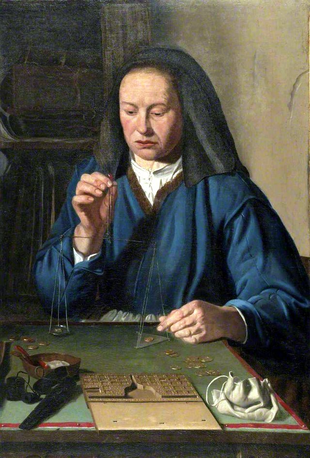 Woman Weighing Gold by Jan Woutersz Stap