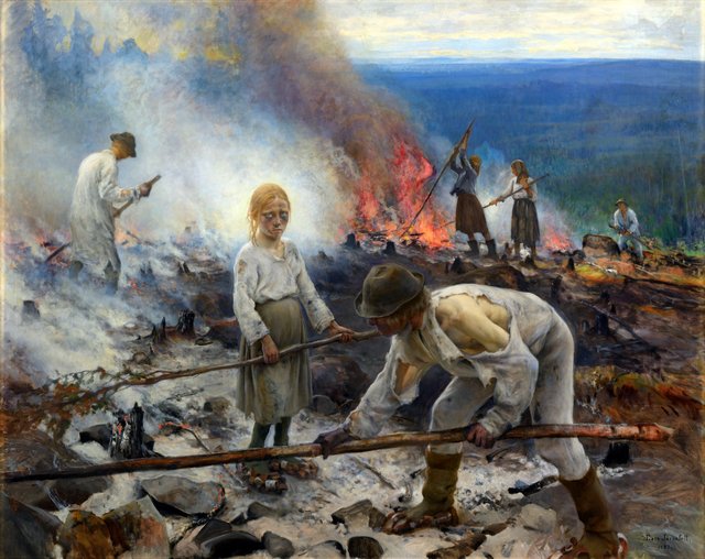 Burning the Brushwood by Eero Järnefelt