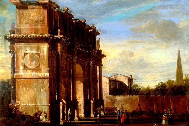 Arch of Constantine, Rome by Viviano Codazzi