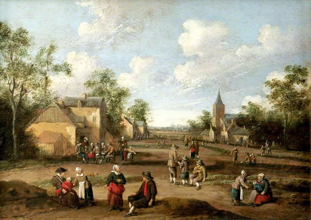 Village Scene by Joost Cornelisz Droochsloot