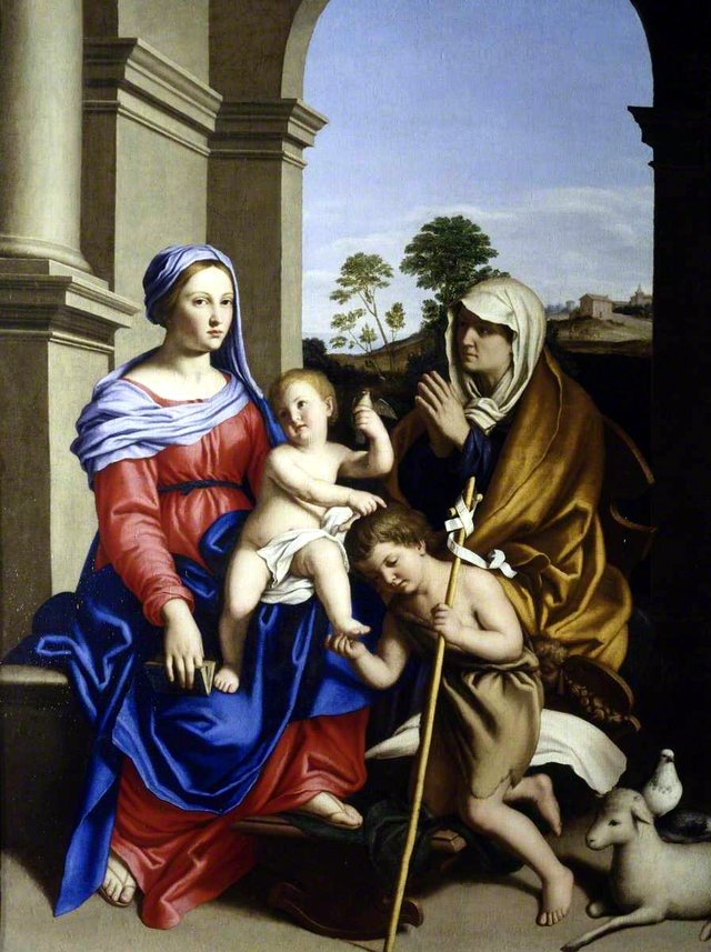 Virgin and Child with Saints Elizabeth and John the Baptist by Giovanni Battista Salvi da Sassoferrato