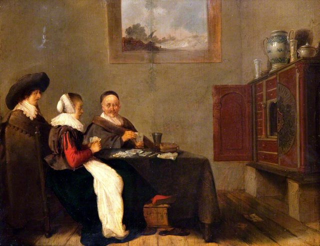 Interior with Card Players by Hendrik Martenszoon Sorgh